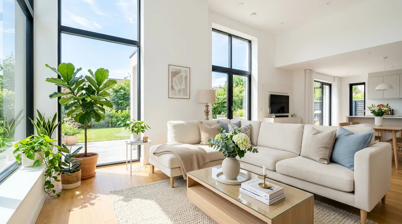 Sparkling clean modern living room